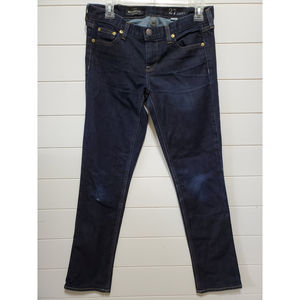 J Crew Matchstick womens size 27 S dark wash mid rise slim straight denim jeans